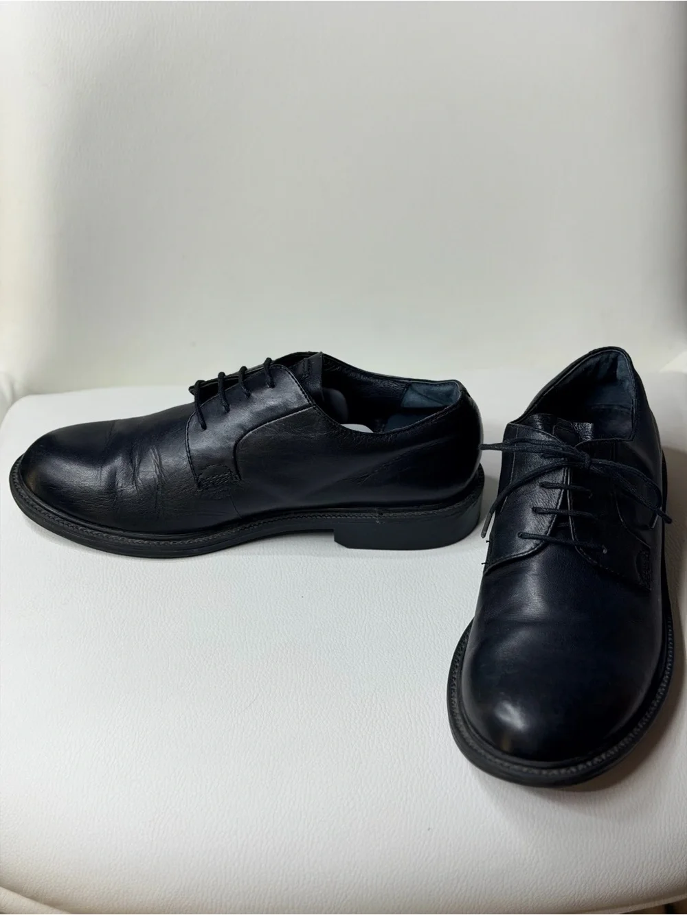 C2 by Calibrate Black Leather Derby Shoes Size 36.5